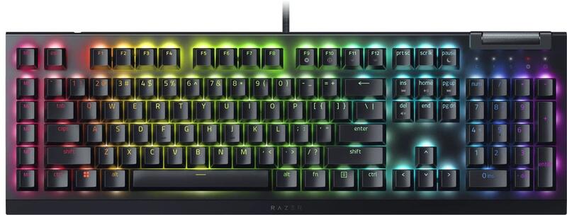 Razer Keyboard mechanical BlackWidow V4 X, 110key, Green Switch, USB-A, EN, RGB, black / RZ03-04700100-R3M1