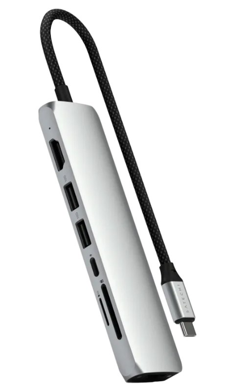 SATECHI 7-in-1 USB-C Slim Multiport Black/ST-P7SK