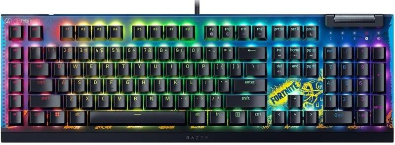 Razer Keyboard mechanical BlackWidow V4 X, 110key, Yellow Switch, USB-A, EN, RGB, Fortnite Ed. / RZ03-04703600-R3M1