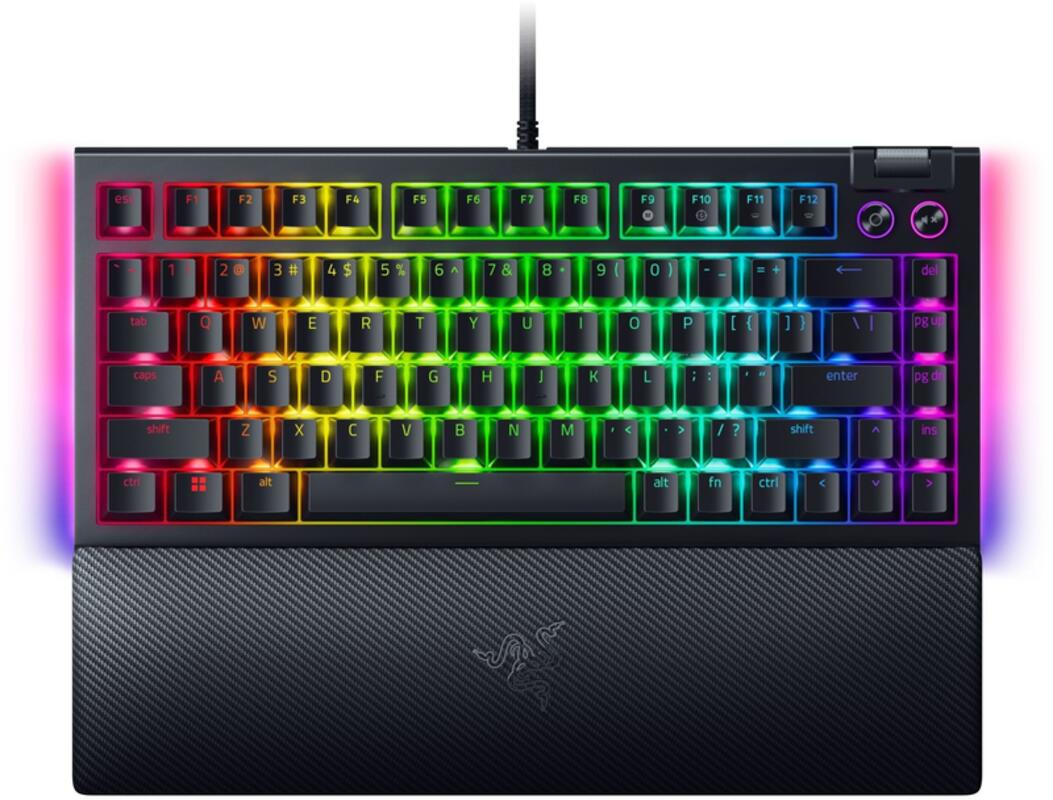 Razer Keyboard BlackWidow V4 75% RGB 83key Mechanical Tactile Switch GEN-3 USB EN, black / RZ03-05000100-R3M1