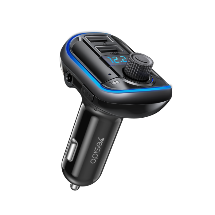 YESIDO Y44 MP3 Player Bluetooths Cigarette Lighter Auto Charge Universal U Disk 2 Usb Car Charger