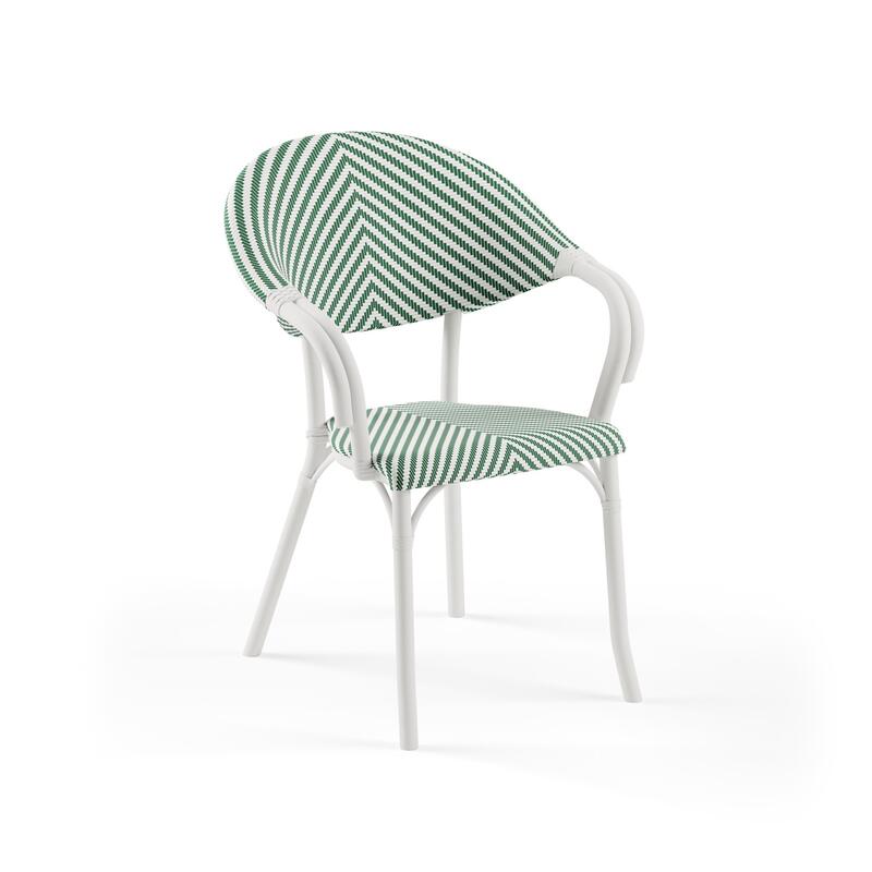 Tilia FLASH-N ARMCHAIR IVORY WHITE-GREEN PATTERN