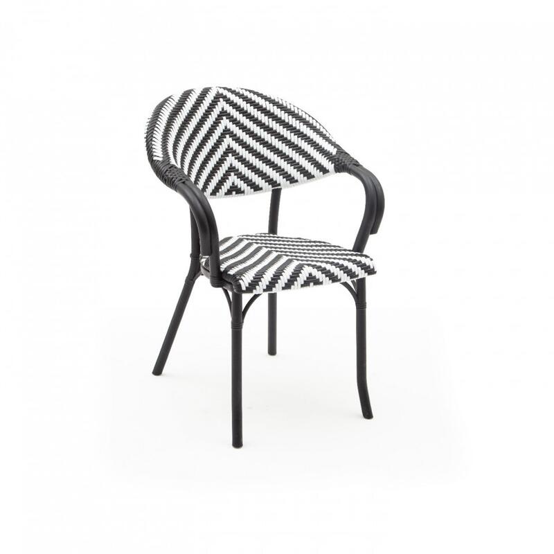Tilia FLASH-KV ARMCHAIR BLACK/WHITE RATTAN KNITTING