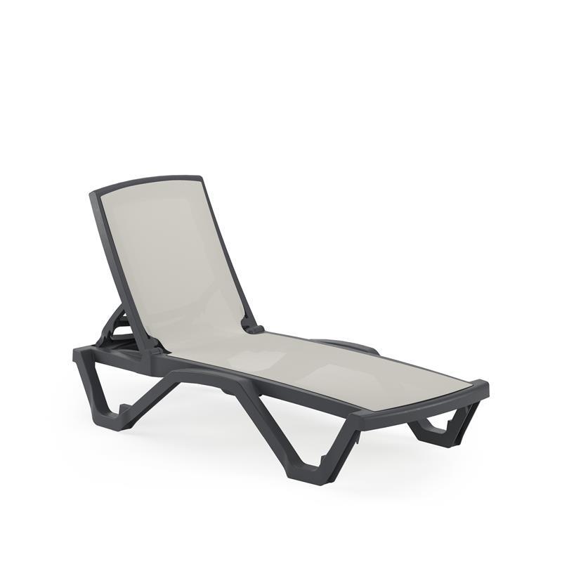Tilia MARE SUNBED WITHOUT ARMREST ANTHRACITE-BEIGE&COFFE