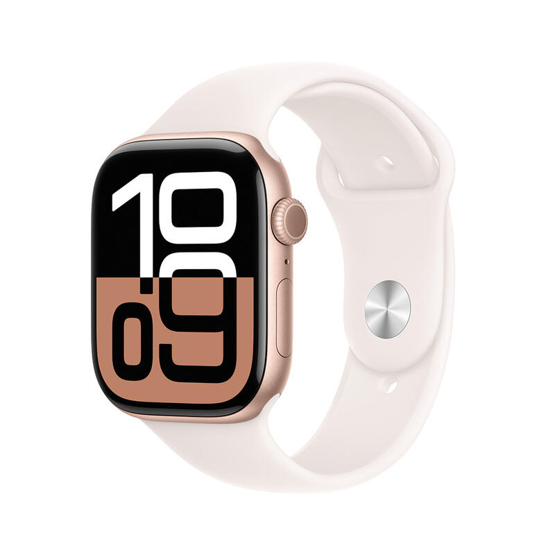 Apple Watch Series 10 GPS 46mm Rose Gold Aluminium Case with Light Blush Sport Band