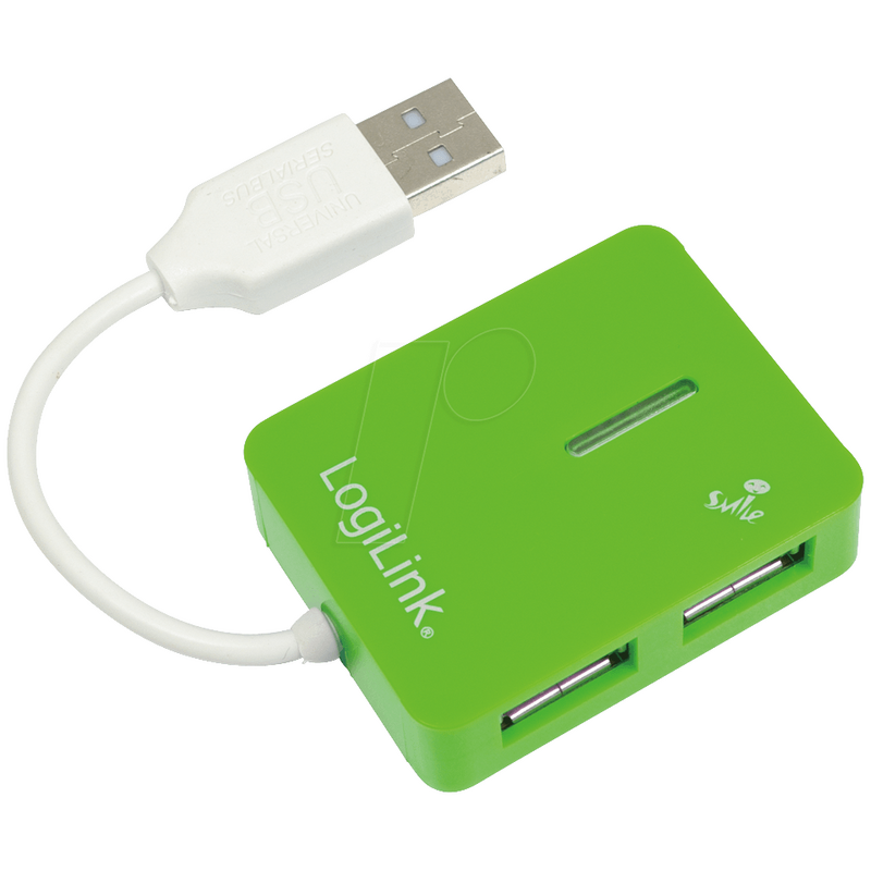 LOGILINK UA0138 USB 2.0 Hub 4-port Smile green