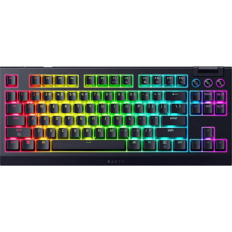 Razer Keyboard mechanical BlackWidow V4 TKL HyperSpeed, 87key, Orange Switch Gen-3, USB-A/WL/BT, EN, RGB, black / RZ03-05480100-R3M1