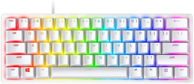 Razer Keyboard Huntsman Mini Mercury Ed. RGB 61key Purple Switch USB EN White / RZ03-03390300-R3M1