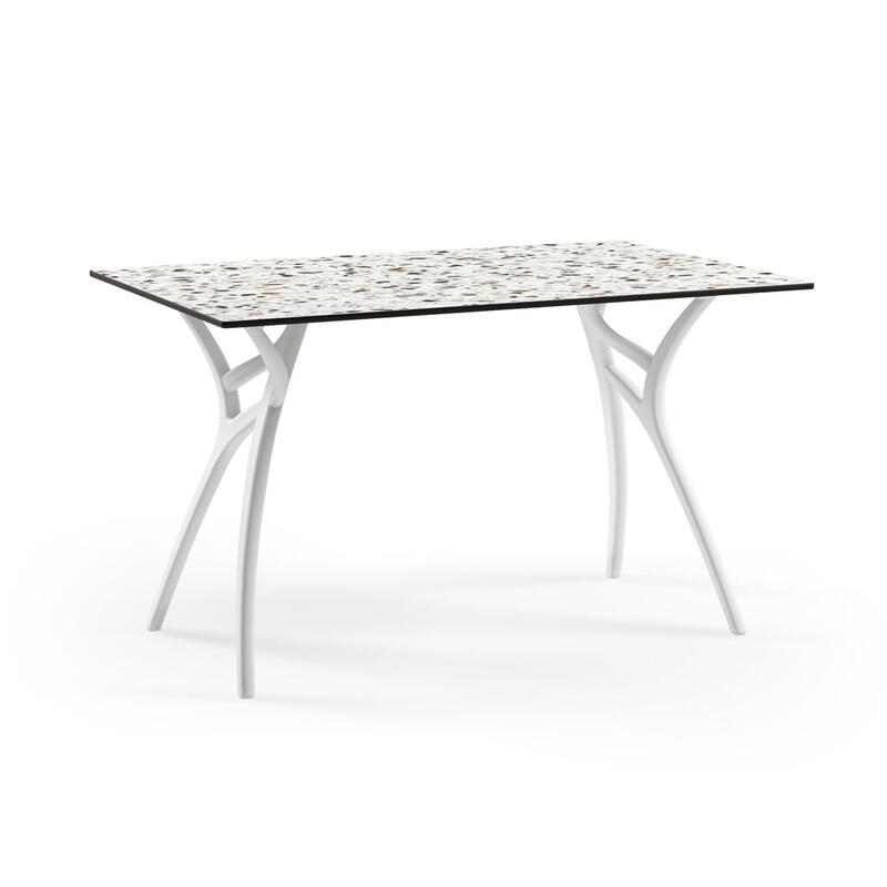 Tilia IVY-L TABLE 77X120 CM TERRAZZO 2/WHITE LEG