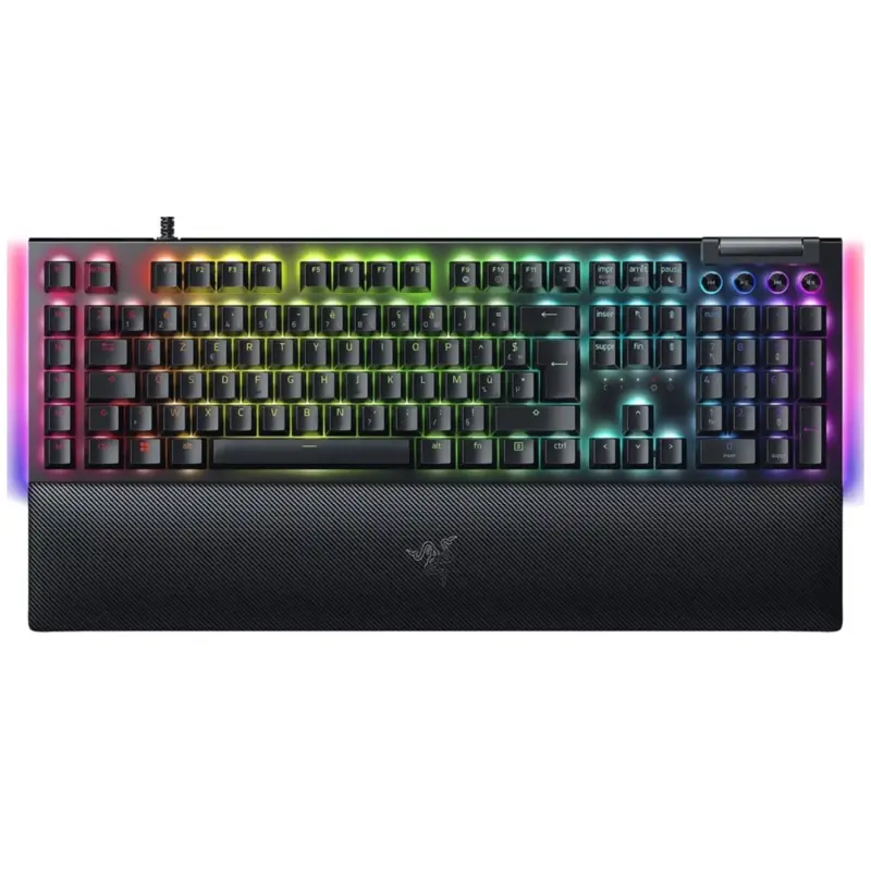 Razer Keyboard mechanical BlackWidow V4, 114key, Yellow Switch, USB-A, EN/RU, RGB, black / RZ03-04692500-R3R1