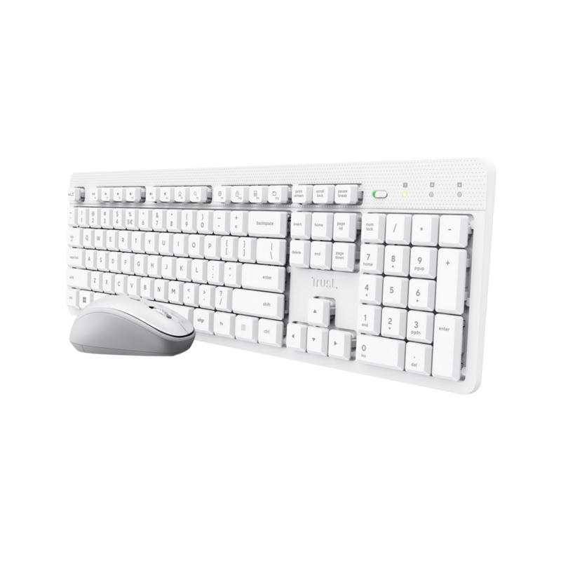 TRUST ODY II WL KEYBOARD & MOUSE WHT US/25465