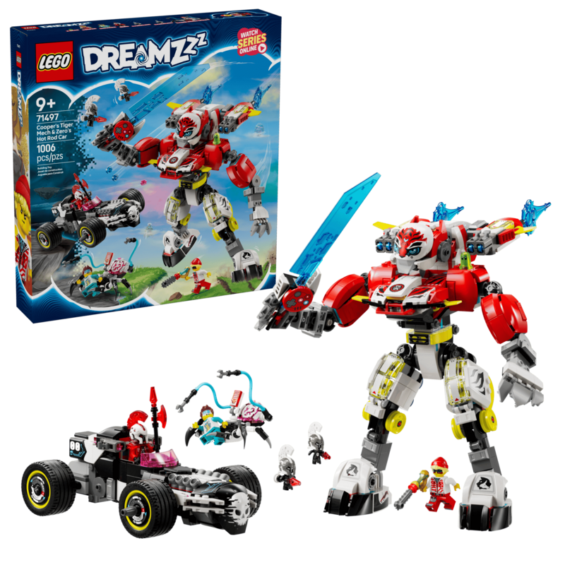 LEGO DREAMZzz Constructor Cooper's Tiger Mech & Zero's Hot Rod Car / 71497