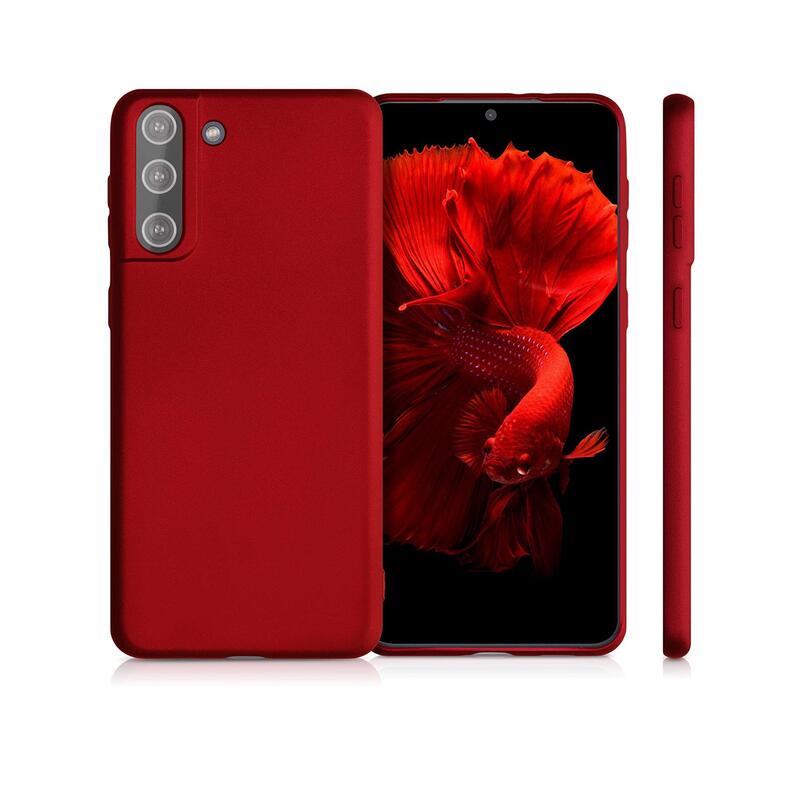 Galaxy S21+ Alcantra Case Dark Red